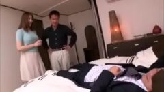 Curvy wife and her husband’s coworker fucking at home