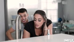 White socks blondie working out and fucking a toy too